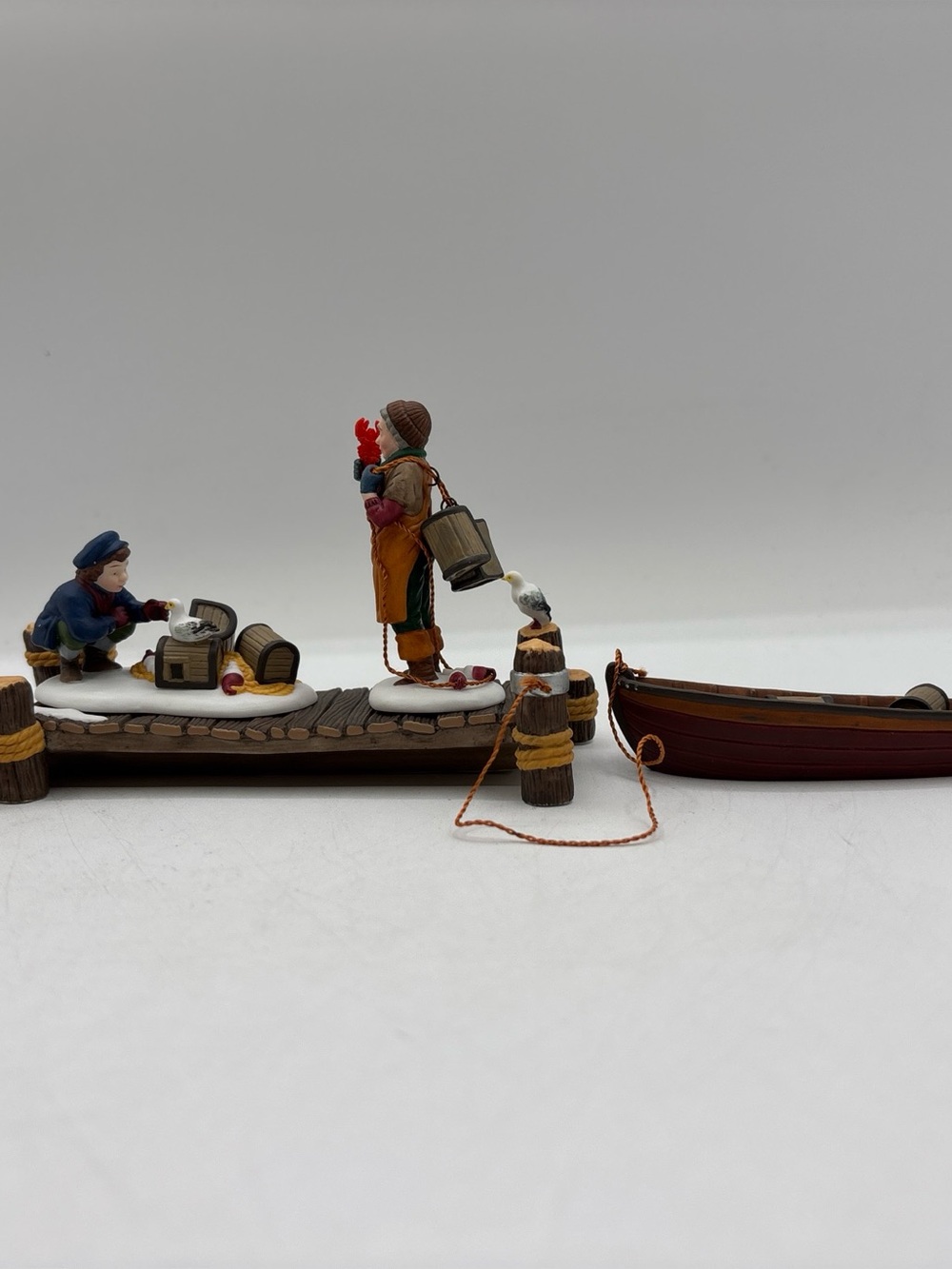 Department 56 1995 Vintage Heritage Village Lobster Trappers Set Of 4 56589 EUC